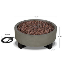 Home Square 2-Piece Set with Propane Fire Bowl for Outdoors and Fire Glass