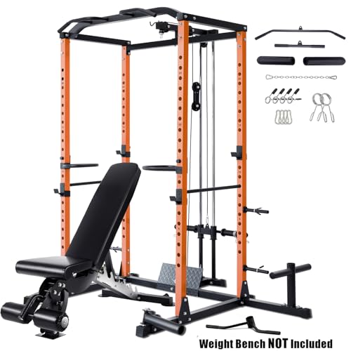 VANSWE Power Cage with LAT Pulldown Attachment Orange