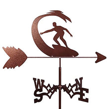Surfer Silhouette Weather Vane Weathervane Wind Direction Indicator Metal Weathervane for Garden Patio Yard Ornament Decoration Professionnel Measuring Tool Gifts