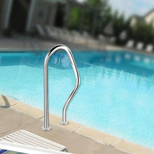 BSNANCA Pool Handrail Swimming Pool Handrail, Stainless Steel Pool Grab Handle, Curved Spa Railing,Silver Pool Stair Hand Rail for Swimming Pools, Incline Lay