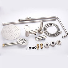 GVBNOTT N/A Outdoor Shower Fixture, Triple Function Brushed Nickel System, Wall Mounted Sus304 Stainless Steel Faucet Set with Hand Spray, 8" Rain Head,B，A