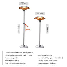 Outdoor Electric Heater 3000W Patio Heater Outdoor Heater with Tip Over Protection Instant Warm Radiator Carbon Fiber Heating Tube Small (Carbon Fiber) 210 cm (82 inches) (210 cm) Small (Halogen))