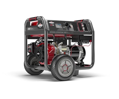 Briggs & Stratton ELITE7000 7000W Portable Generator with CO Guard and Key Electric Start and Remote Choke, Powered by Briggs & Stratton, 030740,Black/Charcoal