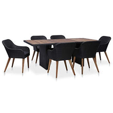 QINXIXINAIXI Outdoor Dining Set Black and Dark Grey Outdoor Sectional Sets Patio Furniture Set Poolside Furniture Set Outdoor Sofa Set for Patio Garden Deck Poolside