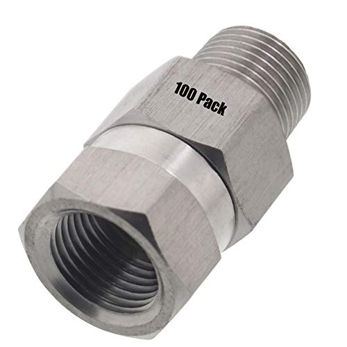 100 Erie Tools Stainless Steel Pressure Washer Swivel Coupler 3/8in. Male to Female NPT 3200 PSI