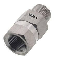 100 Erie Tools Stainless Steel Pressure Washer Swivel Coupler 3/8in. Male to Female NPT 3200 PSI