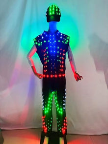 Earthradius LED Robot Costume Luminous Stage Dress Medium Black