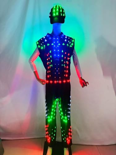 Earthradius LED Robot Costume Luminous Stage Dress Medium Black