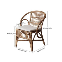 LIAN16PENG Wicker Chairs Rattan Dining Chair & Leisure Chair - Vintage Style, Seating Fou Indoor & Outdoor Use, Garden, Patio, Balcony, Deck Patio Chair