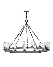 Hinkley Sawyer Collection 15-Light 4W LED Extra Large Outdoor Hanging Lantern Aged Zinc