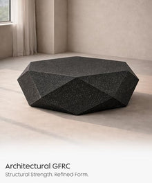 eldimer no.103 GFRC Concrete Coffee Table 35.4” - Handcrafted Round Modern Architectural Table, Weather Resistant, Indoor & Outdoor, 125 lbs Solid Cement Construction for Patio or Living Room
