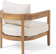 Merax Set of 2 Outdoor Acacia Wood Frame 2pcs Chairs with Cushions for Patio,Garden