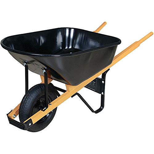 Truper 30354 / T6-6 Cu ft, Stainless Steel Tray, Wheelbarrow Landscaper w/Wood Handle