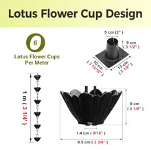 WAHHWF Lotus Flower Rain Chain with Adapter, Adjustable Length