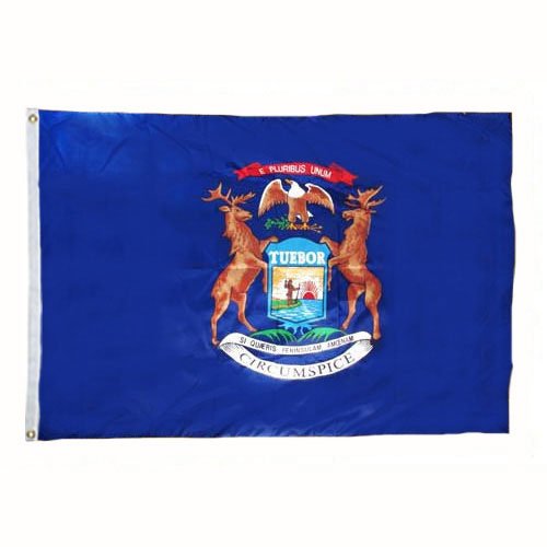 Spectramax Michigan 1911 State Valley Forge Indoor Outdoor Dyed Nylon Flag Rope Thimbles 8' X 12'