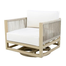 Christopher Knight Home Carlis Outdoor Acacia Wood Swivel Club Chair Set of 2 with Removable Cushion, 360° Rotating Patio Armchair for Garden, 360° Swivel Accent Chair, Light Teak+Cream