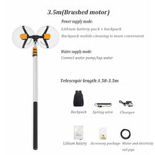 Telescopic Water Solar Panel Cleaning Brush w/Adjustable Brush Head, Electric Pool Cleaning Brush, Fed Solar Panel Cleaning Kit, for Cleaning Cars Trucks Vans Swimming Pool Billboard(11.48")