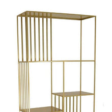 Benzara Tandum Plant Display Stand, Gold Metal 6 Shelves, Modern 71 Inch