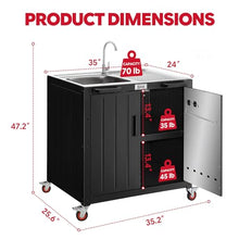 Feasto Modular Outdoor Kitchen Island with Stainless Steel Sink and Faucet
