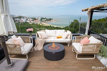 AMS Fireplace | Modeno | Venice | Firepit Table | Cover and Lava Rocks Included | (Fuel: Natural Gas - Black)