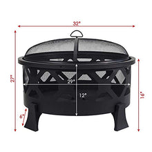 KOMFGT Portable Outdoor Fire Bowl,32 Inch Wood Burning Firepits,with Fire Place Poker Waterproof Cover Fire Pit