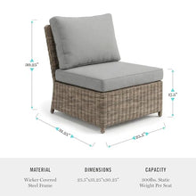 Martha Stewart Lily Pond Modular Patio Sectional Center Seat, Gray