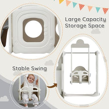 KZPFER 5-in-1 Toddler Slide and Swing Set with Whiteboard Gray