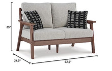 Signature Design by Ashley Emmeline Classic Outdoor Loveseat Beige & Gray