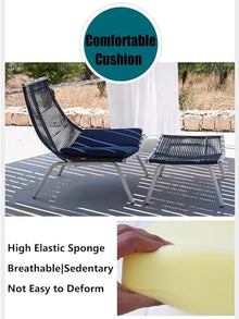 KPHYMOD Patio Furniture Set for 4, with Foot Stool & Coffee Table, Outdoor Modern Conversation Chairs Set Garden Conversation Bistro Sets