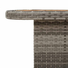 FMPGJLYH Adjustable Patio Table - Poly Rattan & Acacia Wood Garden Desk