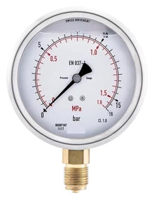 Zorlun Original EN837-1 Oil-Filled Flush Pressure Gauge 213.53.100mm Dial(40bar 4MPa)