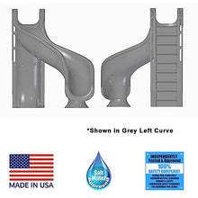 Global Pool Products RIP Tide Inground Swimming Pool Water Slide Deck Mounted Right Curve Turn Grey