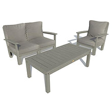 Highwood Bespoke Deep Seating Loveseat, Chair & Conversation Table Stone Gray / Coastal Teak