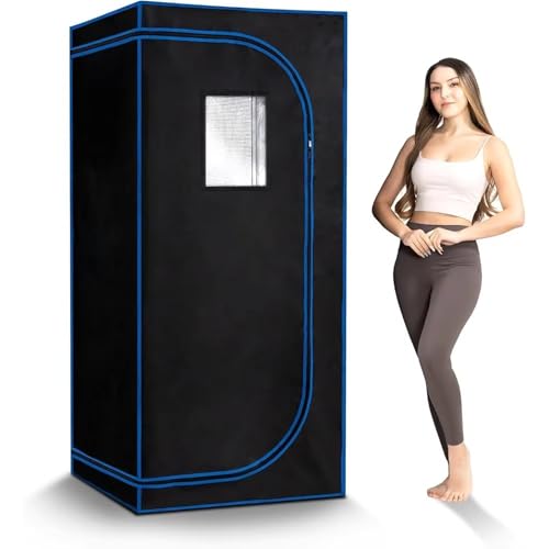 Etsuosy Full Size Portable Steam Sauna –Personal Home Spa, with Remote Control, Foldable Chair