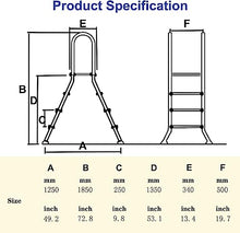 4 Steps Pool Ladder Load 500 Lb, Anti Slip Pool Step Ladder for Swimming Pools Above Ground, Thicken 304 Stainless Steel Pool Stairs