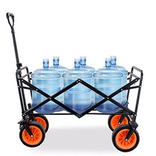 ZEFLMXS Outdoor Camping Cart with Wheels Garden Carts Supplies Folding Picnic Fishing Shopping Portable Trailer(D)