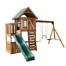 Swing-N-Slide Elkhorn Swing Set with Slide, Climbing Wall & Swings Wood