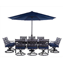 Hanover Montclair 11-Piece Outdoor Dining Set Navy