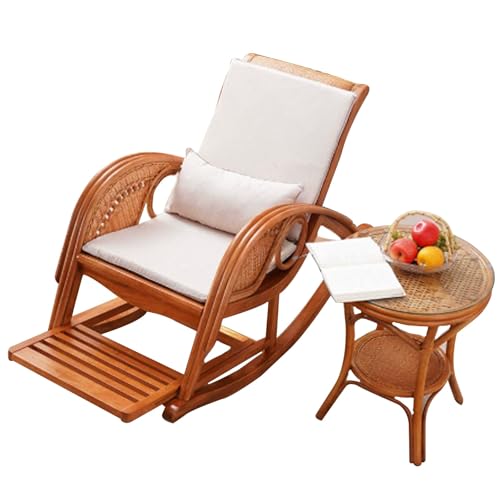 Large Outdoor Rocking Chair, Anti-Tipping Design, Ergonomic Design, Suitable for Living Room Balcony Garden(Yellow,132 * 83 * 66cm)
