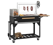 KoolMore 72 in. Charcoal and Wood BBQ Grill, Santa Maria Argentine Style Grill with Adjustable Grate, Heavy Duty, in Black
