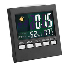 TMMLIJIPL Wall Clock, Thermometer Indoor Outdoor Thermometer Hygrometer, with Color Screen, Weather Forecast, Alarm Clock, Temperature Alarm, Adjustable Bright Indoor