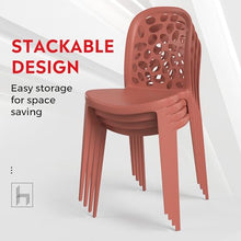 Costaelm 7 piece Outdoor Patio Furniture Sets, Patio Table and Chairs Set, Coffee Table with Stackable Side Chairs Modern Backyard Deck Furniture for Restaurant, Red