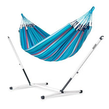 LA SIESTA® - XL King Brisa Classic Hammock & Nautico Steel Stand - Weather & Tear Resistant - Portable, Family Hammock w/Stand - Balcony Porch Garden Outdoor Indoor Hammock - Max 440 Lbs, Wave