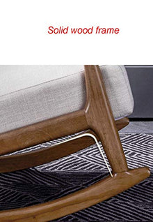 KLNBV Rocking Chair,Comfortable Nordic Balcony Rocking Chair Balcony Solid Wood Lounge Chair Bedroom Living Room Lazy Lounge Chair Office Armchair Bearing Weight 200Kg - Rocking Chair + Pedal