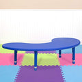 EMMA + OLIVER Half-Moon Blue Plastic Adjustable Activity Table