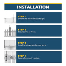 Dog-Proofer Vertical Fence Extension System - Includes Galvanized Steel Extenders and Industrial Poly Mesh to Prevent Jumping Over Fences, Extends Fencing Height by 3 Feet, 100 Foot Kit