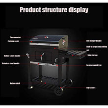 Trolley Grill Portable Charcoal Grill Garden Outdoor Camping Food Cooking Barbecue Stove Trolley with Big Wheels