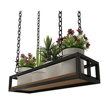 KAJIAO Industrial Wine Racks Bottle Holder Ceiling Creative Plant Railing Shelf with Solid Wood Board and Iron Frame, Hanging Flower Pot Rack Storage Stand for Bar Flower Shop Balcony(60x25x15CM)
