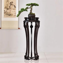 SLMslmsh-5188 Bonsai Display Stands Chinese Style Relief Carving Display Stand, Black Acid Branched Wood Bonsai Base Bonsai Base Stand