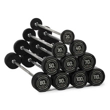 Titan Fitness Rubber Straight Fixed Barbells Black